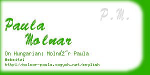 paula molnar business card